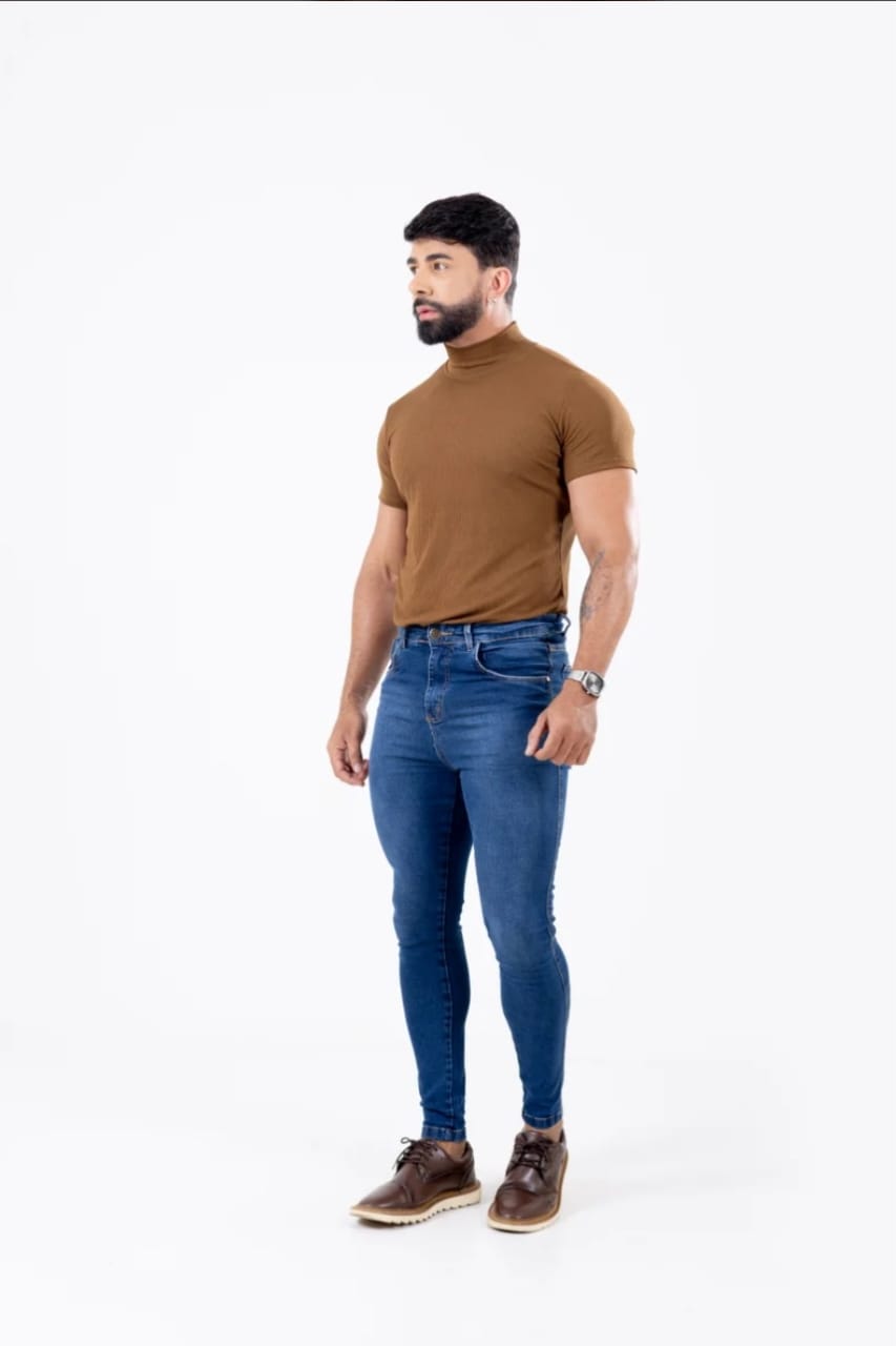 Calça Jeans Skinny Azul Médio — foto 3