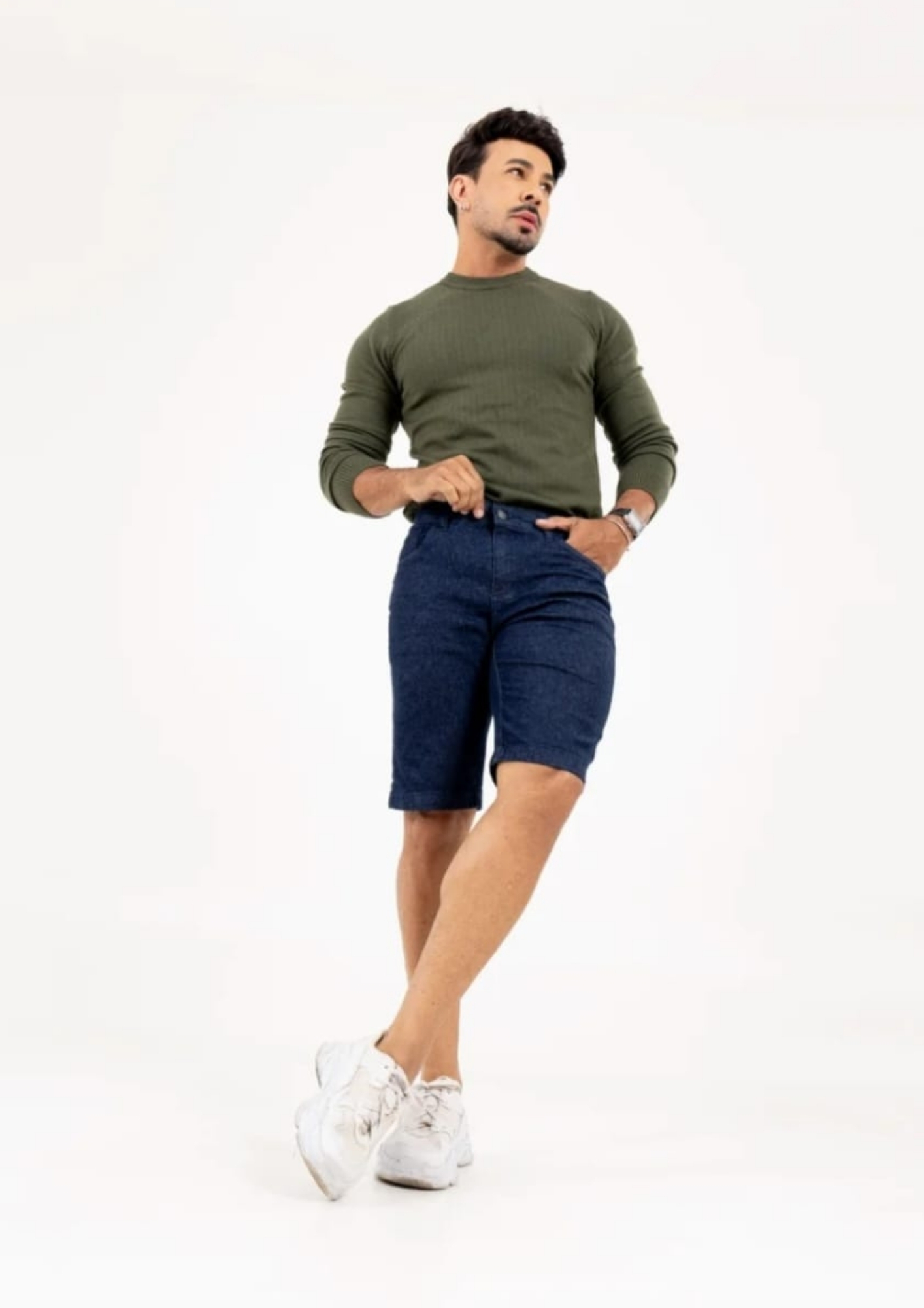 Bermuda jeans com lycra — foto 3