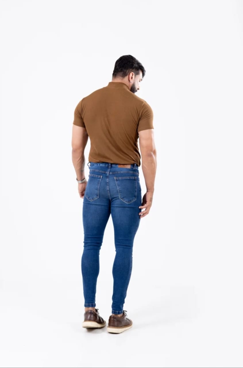 Calça Jeans Skinny Azul Médio — foto 4