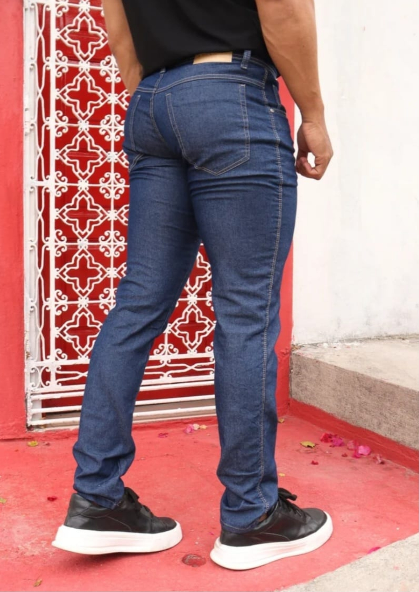 Calça Jeans Reta Azul Escuro — foto 3