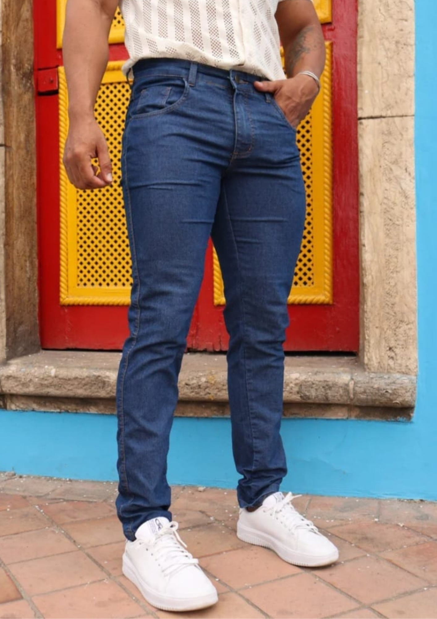 Calça Jeans Skinny Azul Médio Premium — foto 3