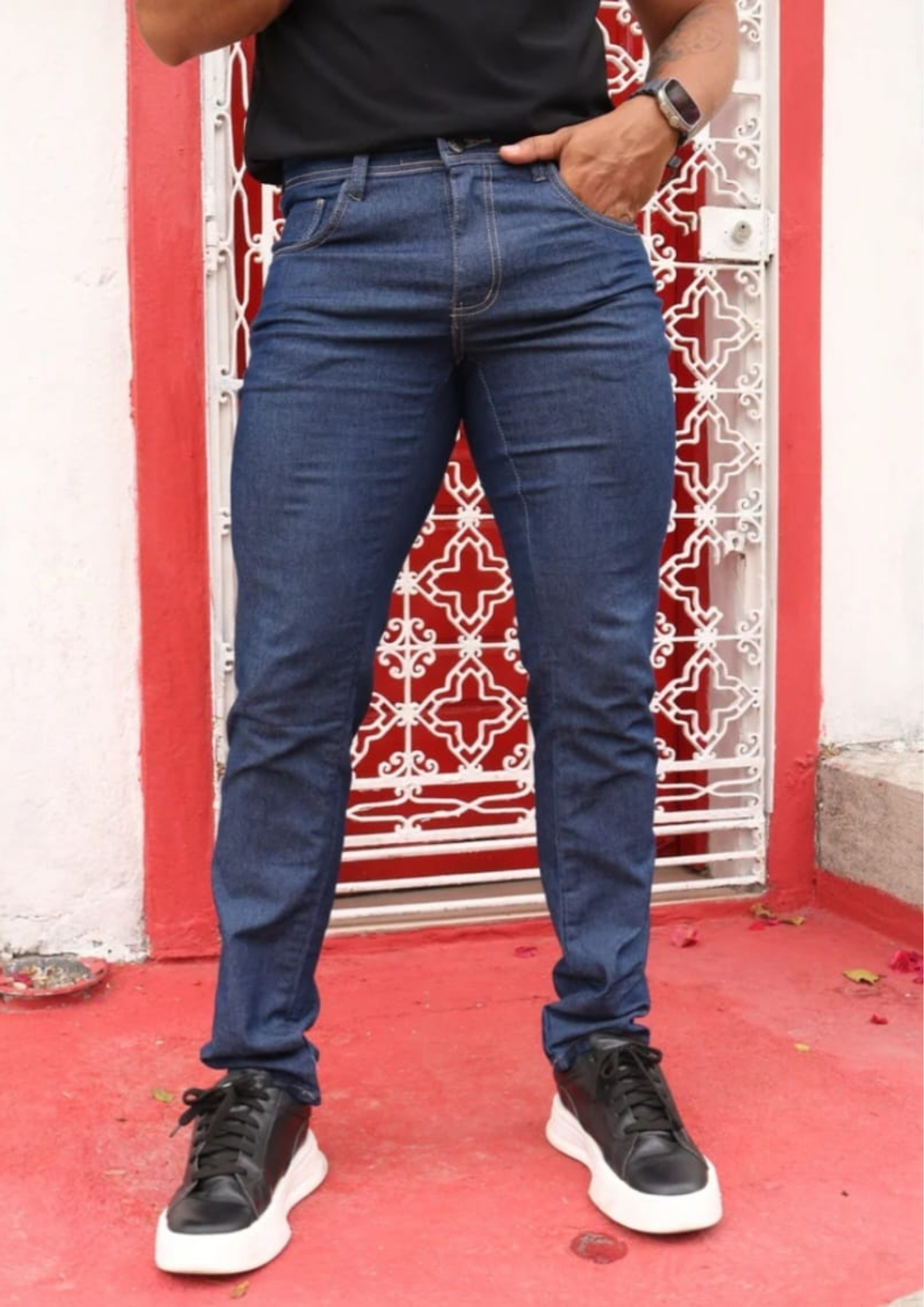 Calça Jeans Reta Azul Escuro — foto 4